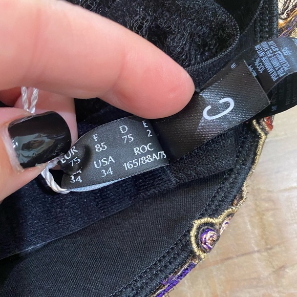 LA PERLA Paisley Embroidered Demi Padded Bra 34C - Picture 9 of 12